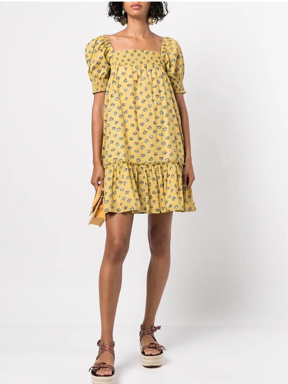 Tory Burch Babydoll Smocked Mini Dress